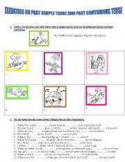 English Worksheet: EXERCISES ON PAST SIMPLE AND PAST CONTINUOUS TENSE