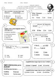 English Worksheet: 7th grade 2nd term 1st exam (SPRING 7) 