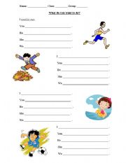 English worksheet: What do you want to do