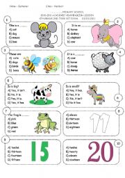 English Worksheet: 4th grade 2nd term 1st exam