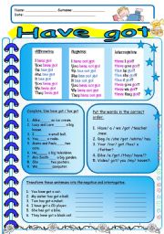 English Worksheet: Have got