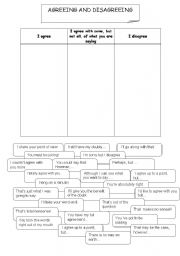 English Worksheet: Agreeing Disagreeing : Grid + Card Games