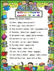 English Worksheet: grammar rules with answers