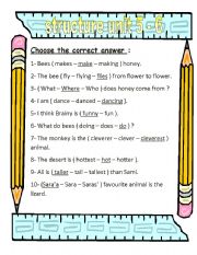 English worksheet: structure