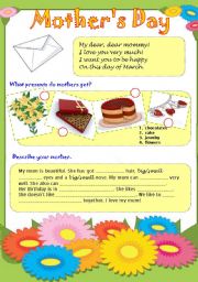 English Worksheet: mothers day