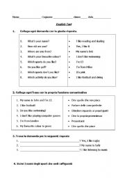 English worksheet: Sports and likes