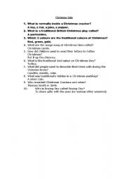 English worksheet: Christmas Quiz