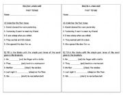 English worksheet: simple past tense