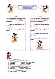 English Worksheet: some any