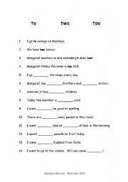 English worksheet: Homophones