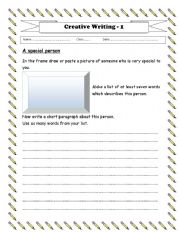 English Worksheet: craetive writing