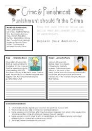 English Worksheet: crime & punishment