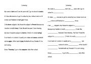 English worksheet: Listening :: School