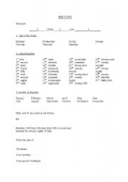 English worksheet: the date