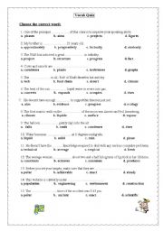 English Worksheet: Quiz Vocabulary