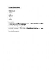 English Worksheet: classes of food