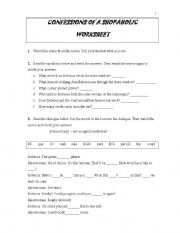 English Worksheet: Confessions of a Shopaholic Worksheet 1