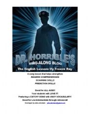 English worksheet: MY FREEZE RAY, a SONG lesson to help READING!