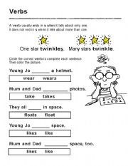 English Worksheet: Verbs