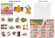 English Worksheet: garfield and junk food