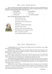 English Worksheet: Woody Allen - The Lost Generation