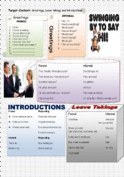 English Worksheet: Greetings, leave takings and introductions vocabulary