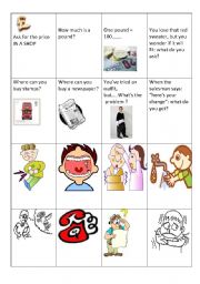 English Worksheet: gameboard before trip to England