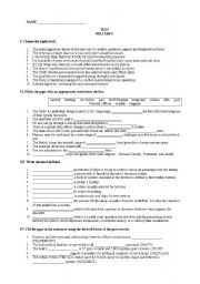 English Worksheet: Test in Military Vocabulary