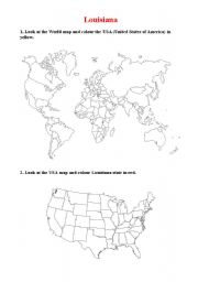 English Worksheet: Louisiana Geographical Facts