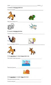 English Worksheet: Comparatives and Superlatives