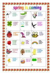 English Worksheet: SPRING    picture test +KEY 