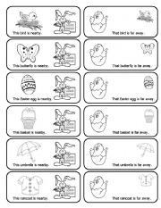 English Worksheet: This, That, These and Those Matching Cards for Spring and Easter (24 Cards in the Set)