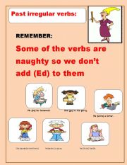 English worksheet: past simple irregular verbs