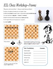 English Worksheet: ESL Chess Workshop--Pawns, Rules, Quiz, Key