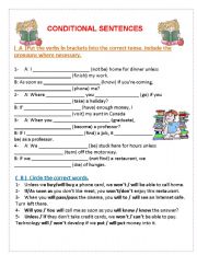 English Worksheet: CONDITIONAL SENTENCES