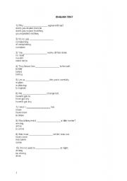 English Worksheet: sample test