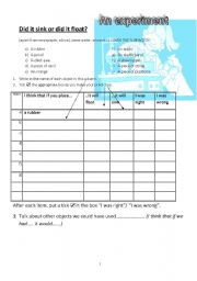 English Worksheet: Simple Science and conditionals