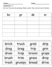 English worksheet: Clusters with r