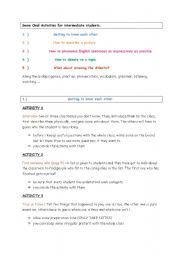 English Worksheet: 20 activities to practise English (speaking and listening)