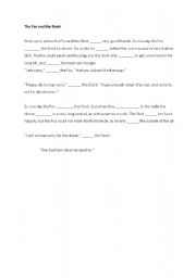 English Worksheet: The Fox and the Stork