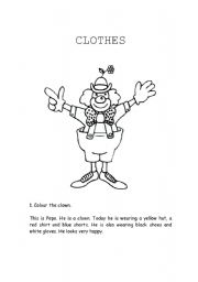 English Worksheet: clothes and colours