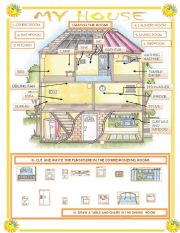 English Worksheet: MY HOUSE