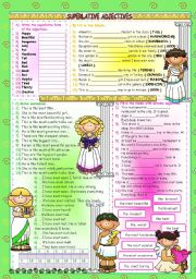 English Worksheet: SUPERLATIVE ADJECTIVES