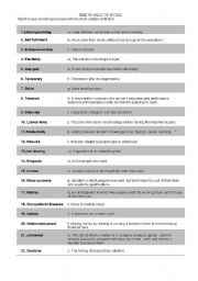 English Worksheet: Vocabularymatching- The World of Work