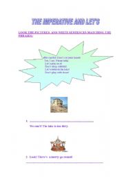 English Worksheet: THE IMPERATIVE AND LETS