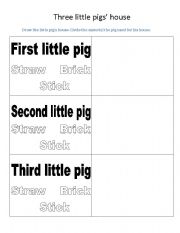 English Worksheet: Three little pigs houses
