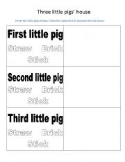 English worksheet: Three little pigs houses