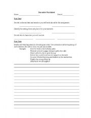 English Worksheet: Narratives workshhet