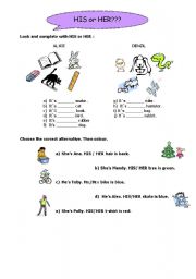English Worksheet: Her or His?