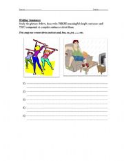 English Worksheet: Sentence writing